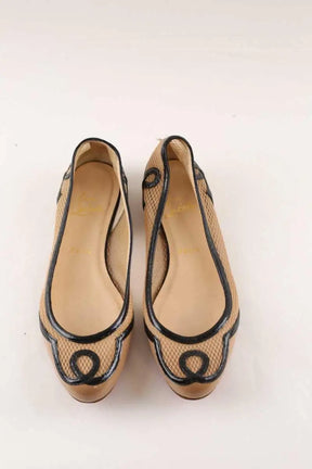Ballerines Christian Louboutin Beige en Tissu