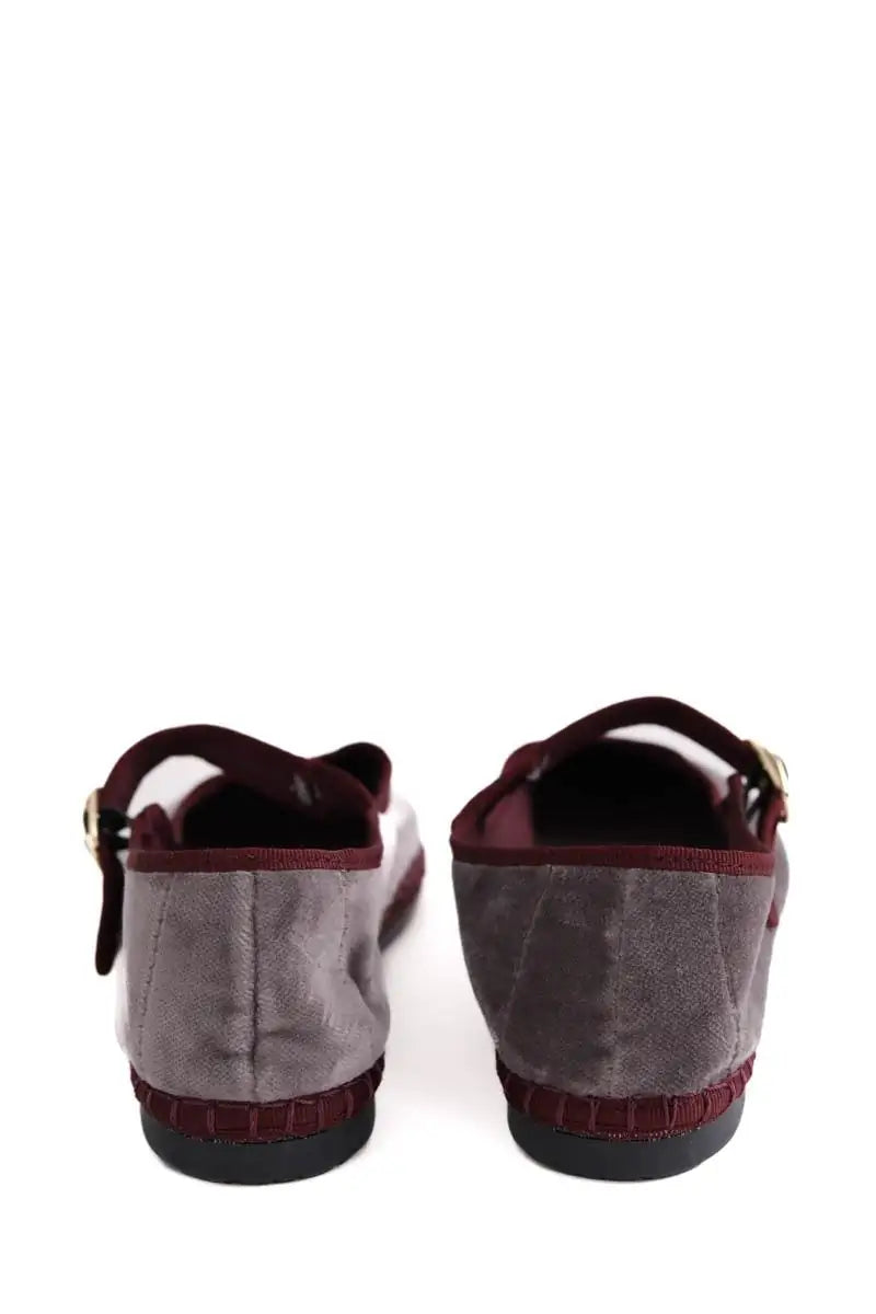 Ballerines Flabelus Bordeaux en Daim
