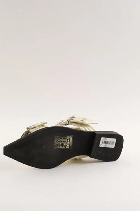 Ballerines Ganni Blanc en Cuir verni