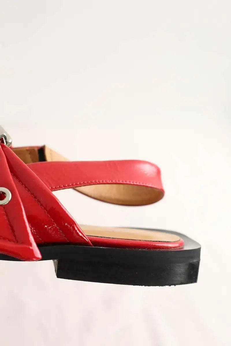 Ballerines Ganni Rouge en Cuir verni
