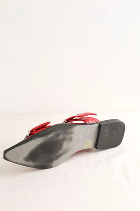 Ballerines Ganni Rouge en Cuir verni