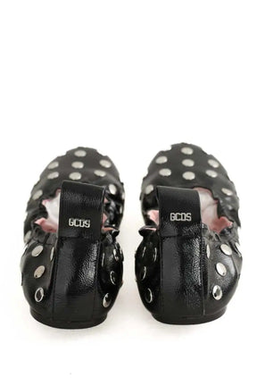 Ballerines GCDS Geecy studs Noir en Cuir verni