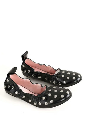 Ballerines GCDS Geecy studs Noir en Cuir verni