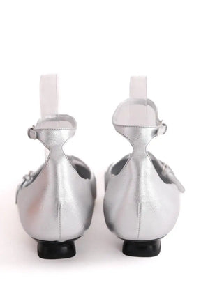 Ballerines Miu Miu Argent en Cuir