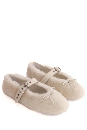 Ballerines Miu Miu Blanc en Fourrure