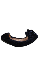 Ballerines Miu Miu Bleu en Velours, taille 34 - Seconde Main