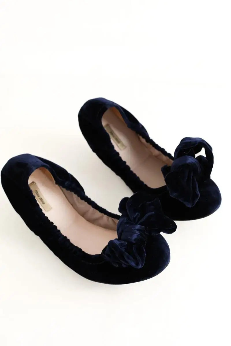Ballerines Miu Miu Bleu en Velours