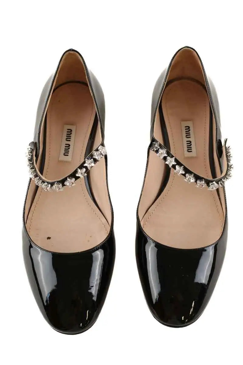 Ballerines Miu Miu Noir en Cuir