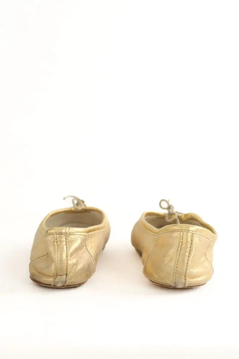 Ballerines Repetto Doré en Cuir