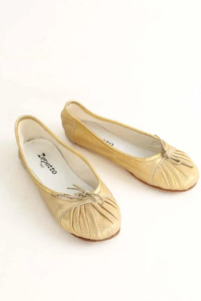 Ballerines Repetto Doré en Cuir
