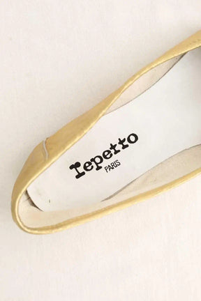 Ballerines Repetto Doré en Cuir