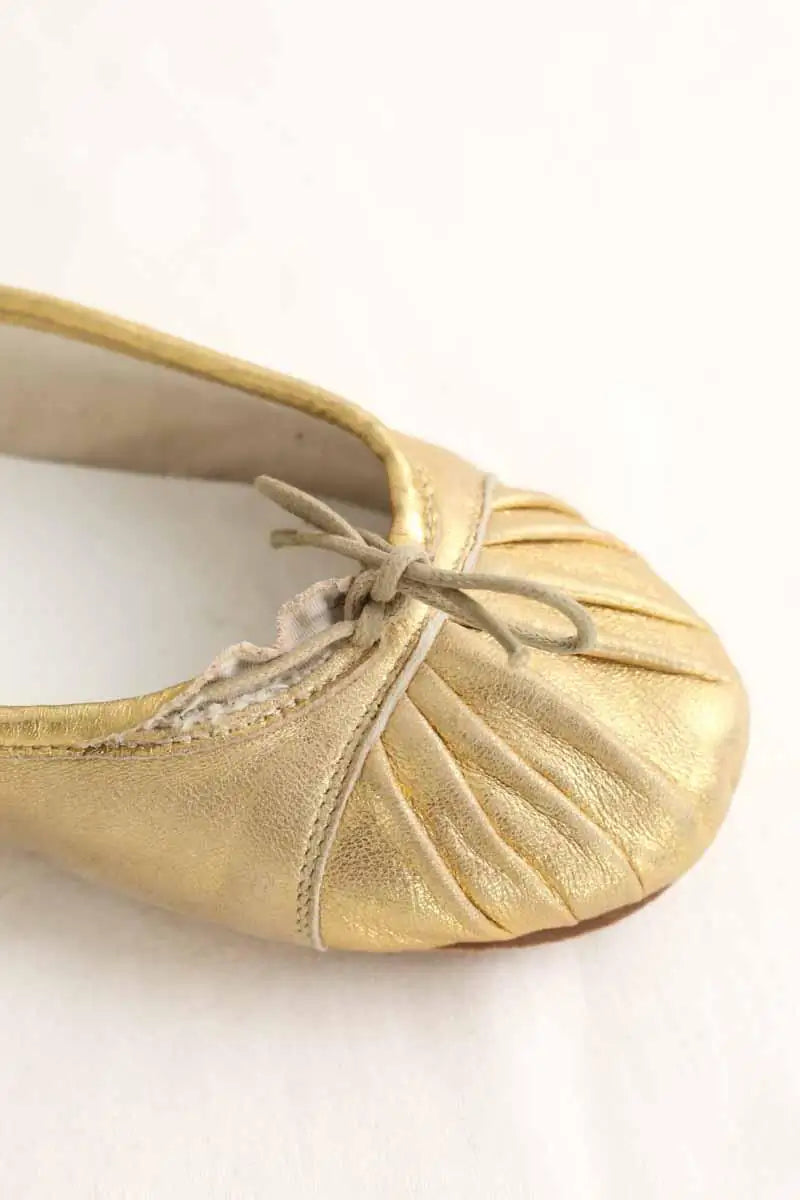Ballerines Repetto Doré en Cuir