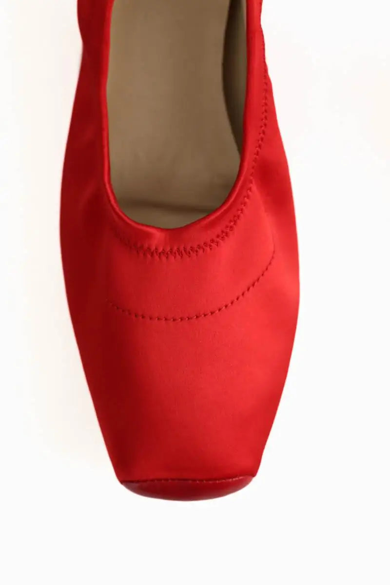 Ballerines Repetto Flamme Or Rouge en Tissu