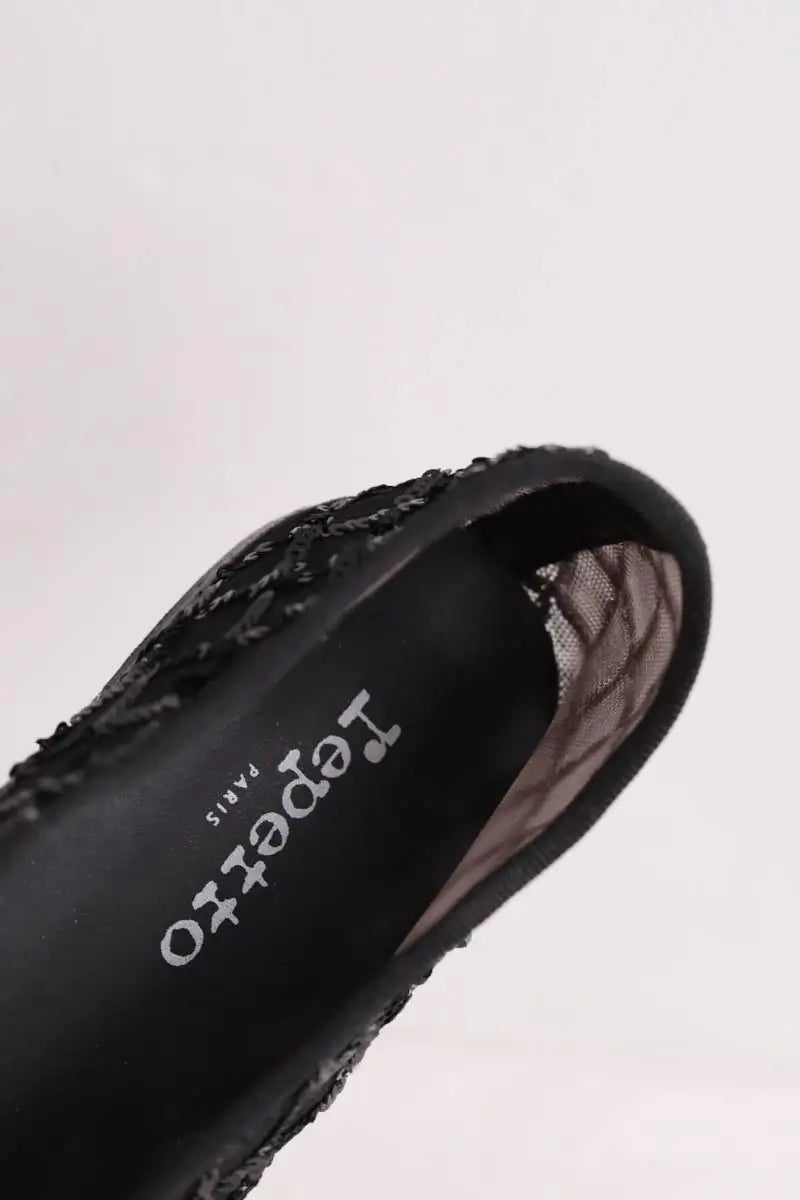 Ballerines Repetto Noir en Paillettes