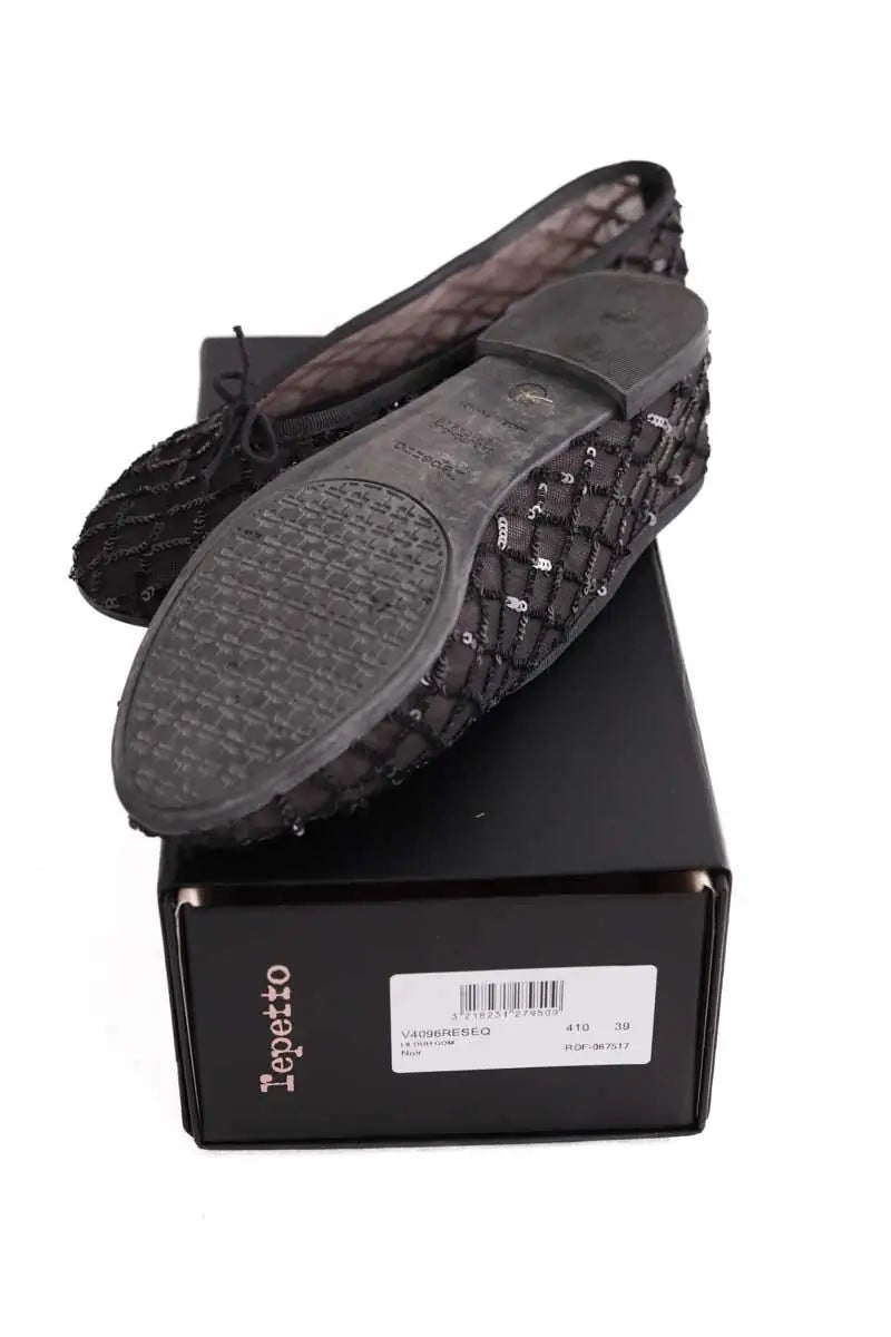Ballerines Repetto Noir en Paillettes