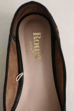 Ballerines Rouje Marron en Cuir
