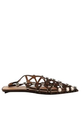 Ballerines The Attico Slingback grid en daim à ornaments Marron en Daim, taille 41 - Seconde Main
