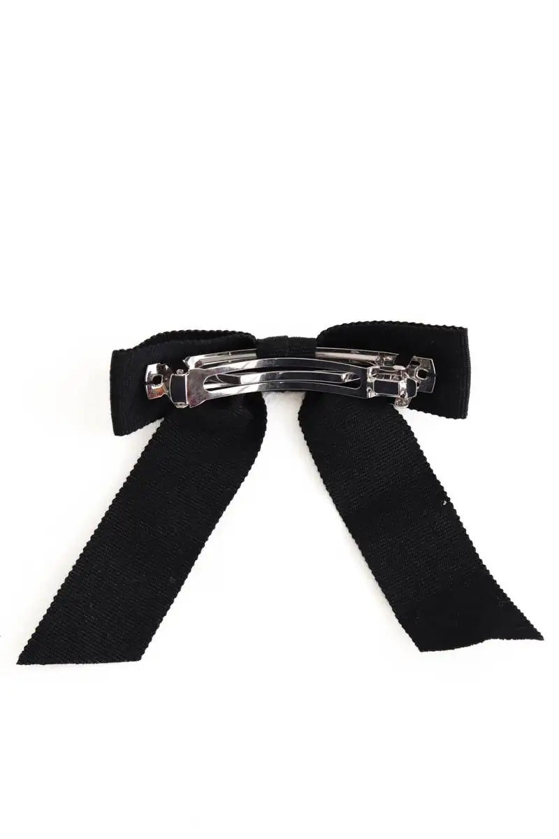 Barrette Noeud Chanel Noir en Tissu