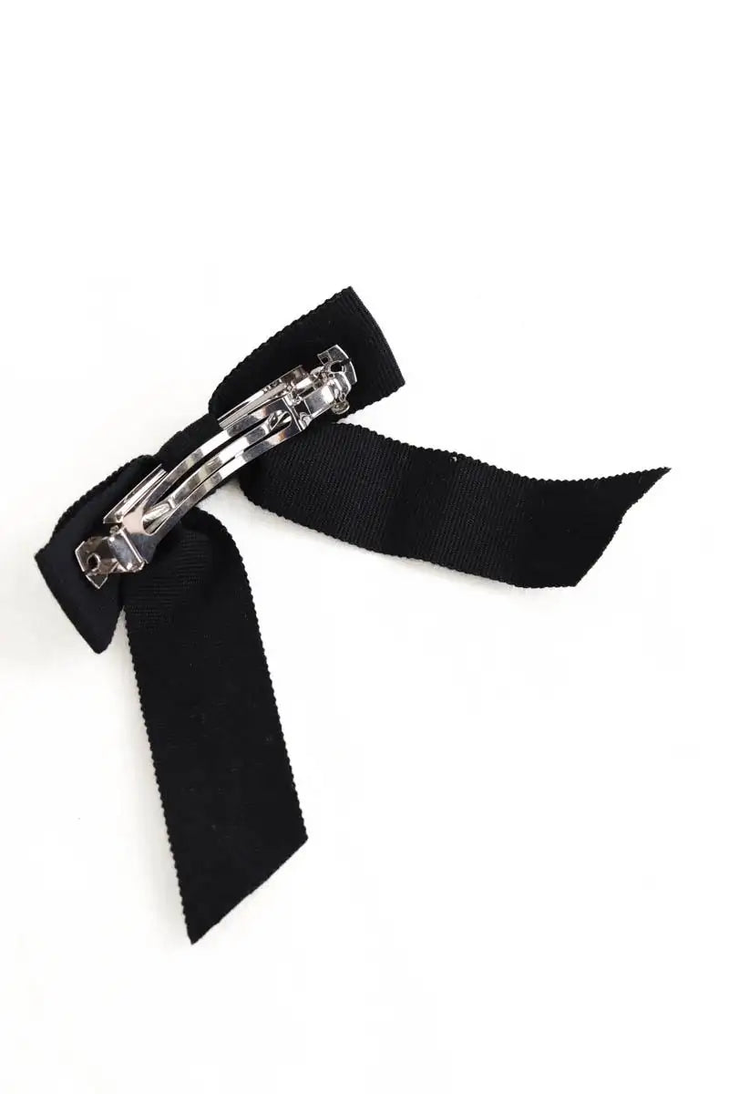 Barrette Noeud Chanel Noir en Tissu