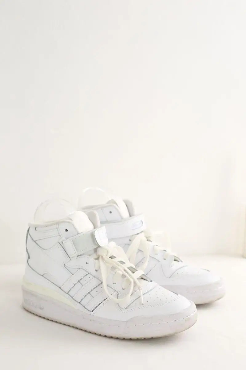 Baskets Adidas Forum Mid Blanc en Cuir