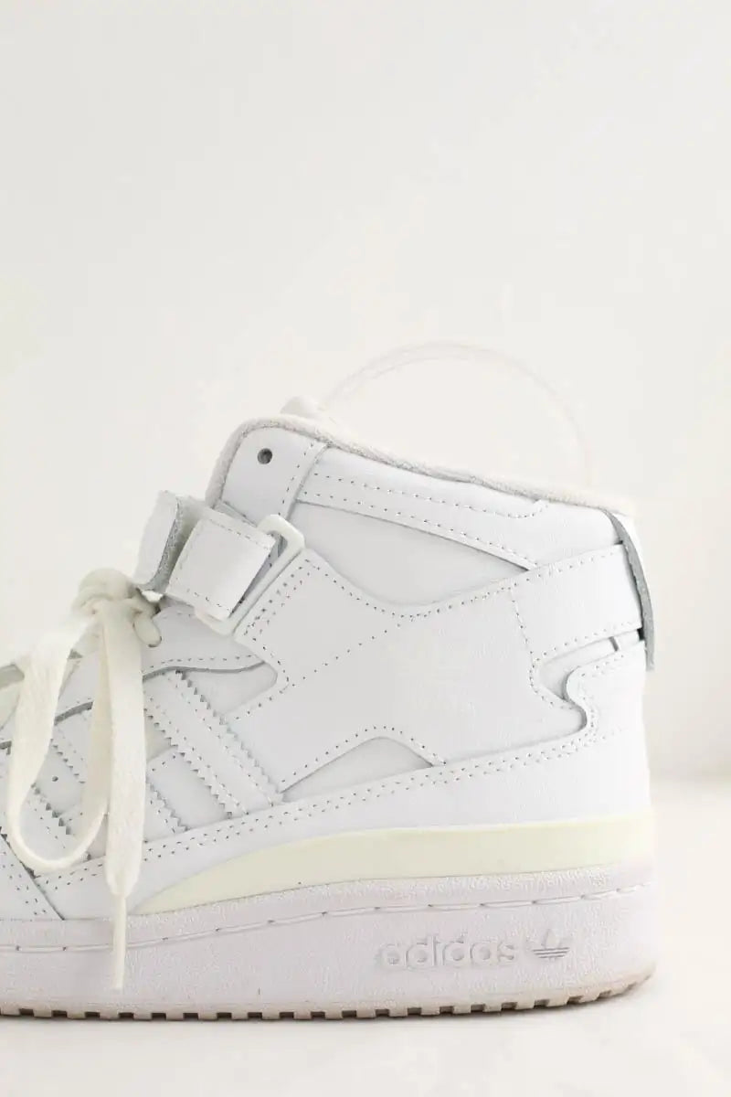 Baskets Adidas Forum Mid Blanc en Cuir