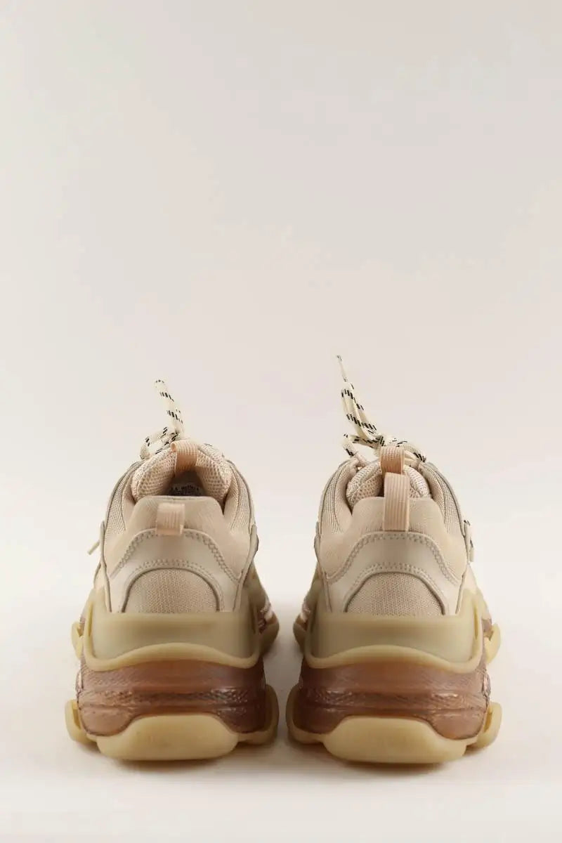 Baskets Balenciaga Triple S Beige en Tissu