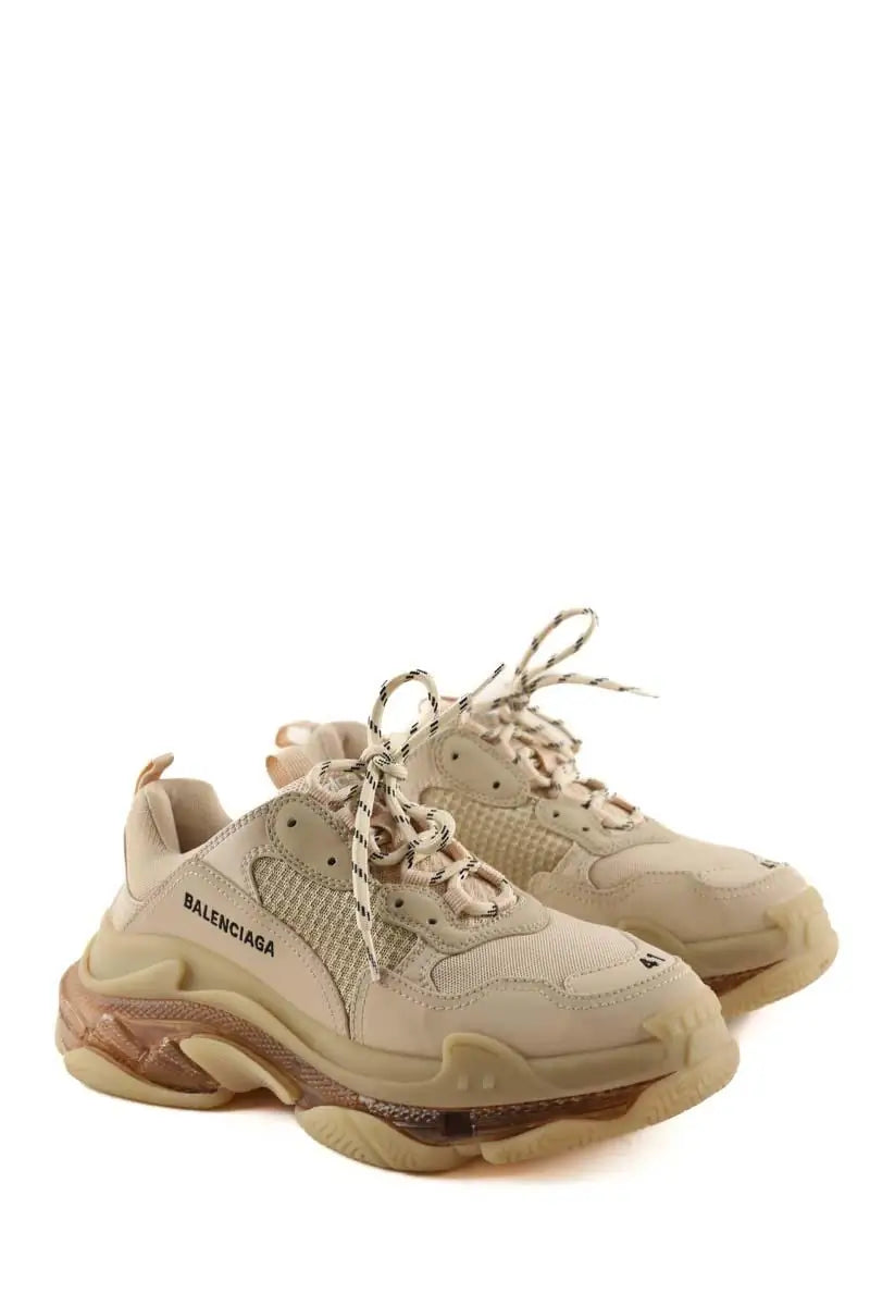 Baskets Balenciaga Triple S Beige en Tissu