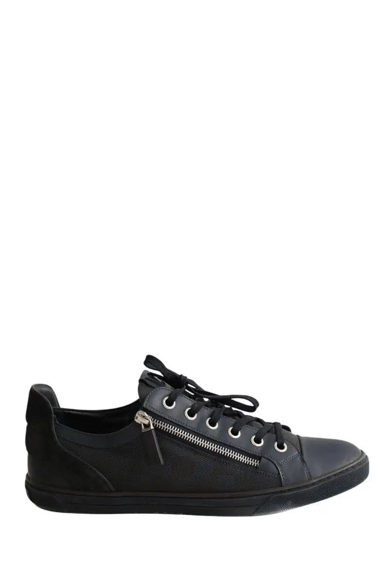 Baskets basses Louis Vuitton sneakers aventure zip up damier cobalt Marine en Cuir, taille 42 - Seconde Main
