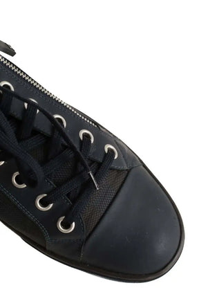 Baskets basses Louis Vuitton sneakers aventure zip up damier cobalt Marine en Cuir