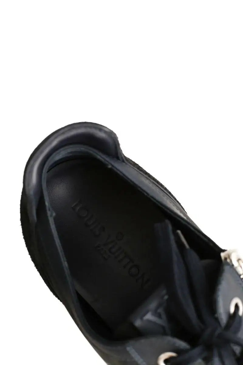 Baskets basses Louis Vuitton sneakers aventure zip up damier cobalt Marine en Cuir