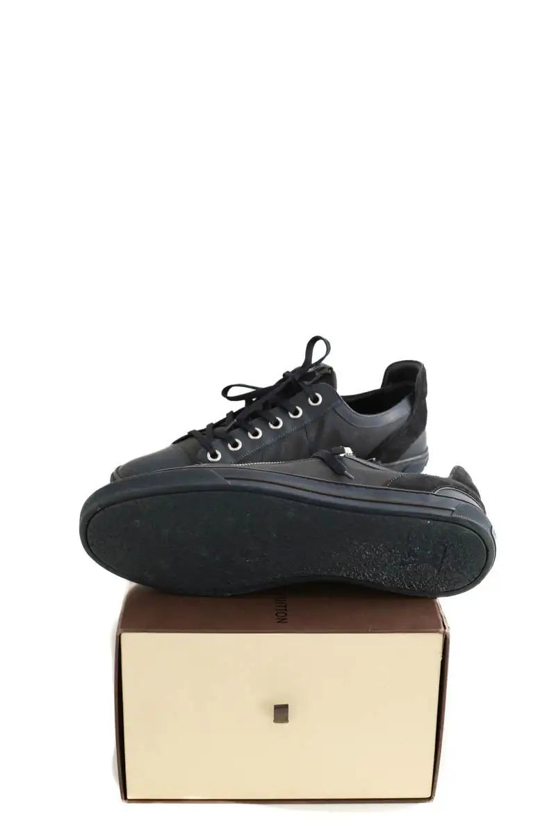 Baskets basses Louis Vuitton sneakers aventure zip up damier cobalt Marine en Cuir