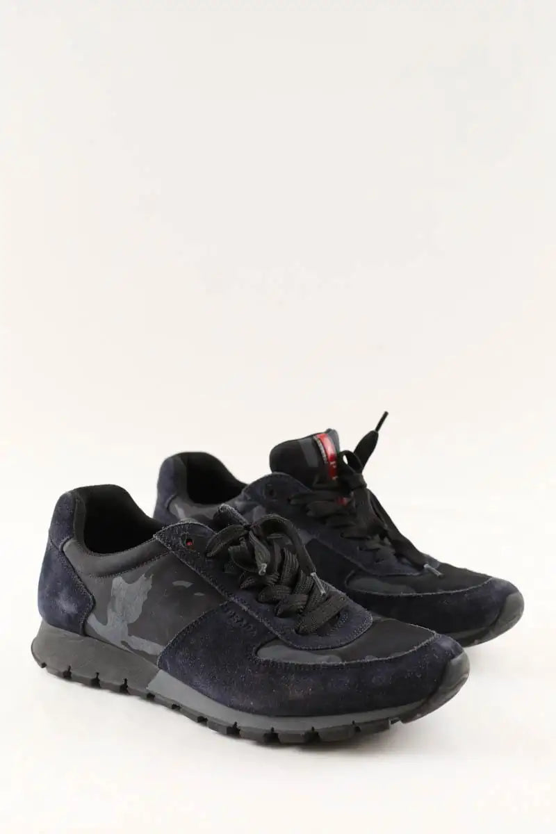 Baskets basses Prada Noir en Tissu