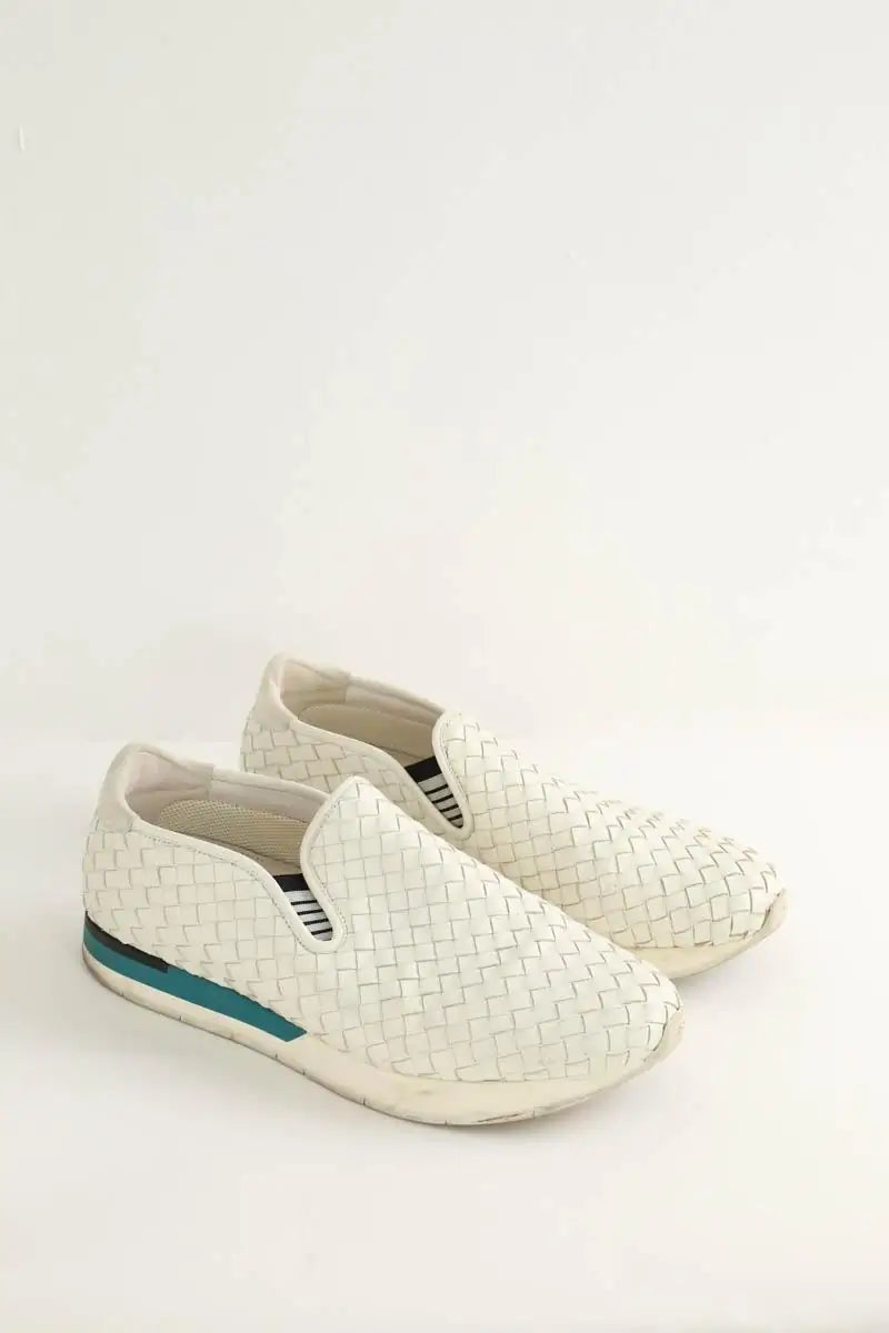 Baskets Bottega Veneta Blanc en Cuir