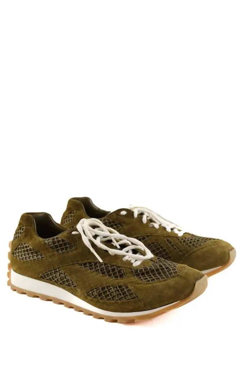 Baskets Bottega Veneta Sneaker Orbit Kaki en Daim