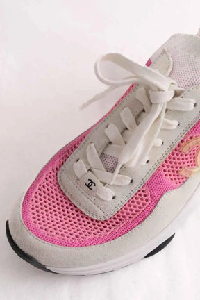 Baskets Chanel Rose en Daim