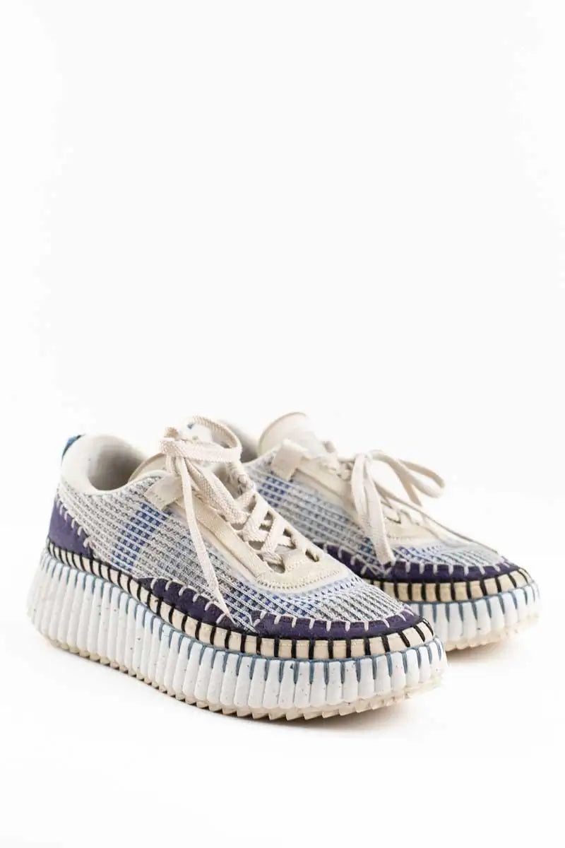 Baskets Chloé Bleu en Tissu