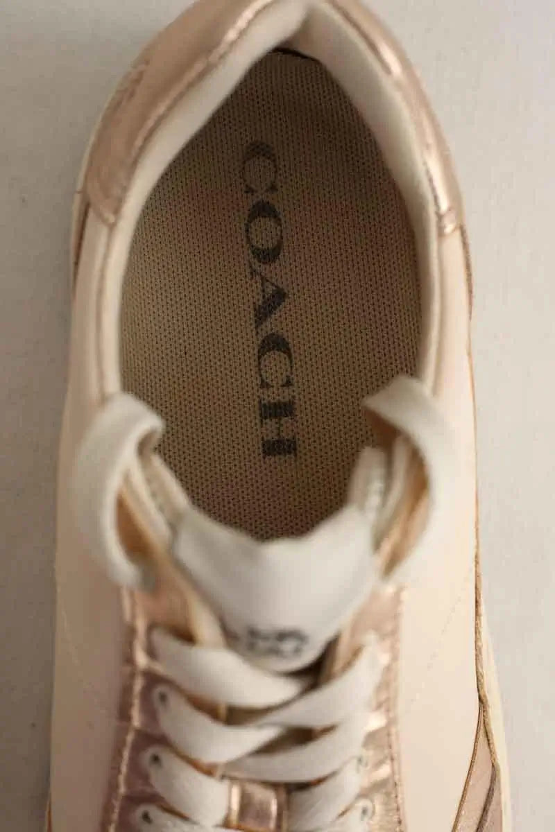 Baskets Coach C152 LTR TECH RUNNER Rose en Cuir