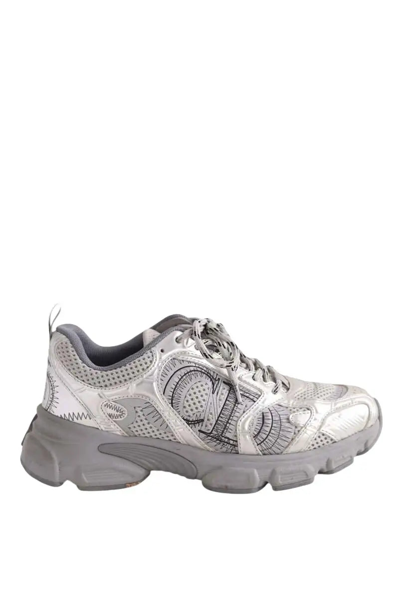 Baskets Dior Sneaker Dior Chrono Argent en Tissu, taille 37 - Seconde Main