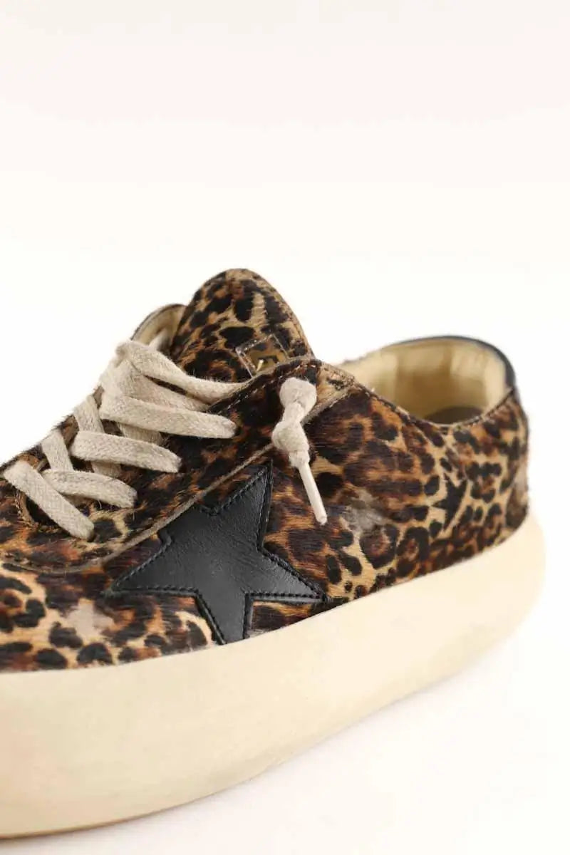 Baskets Golden Goose Space- star Marron en Cuir