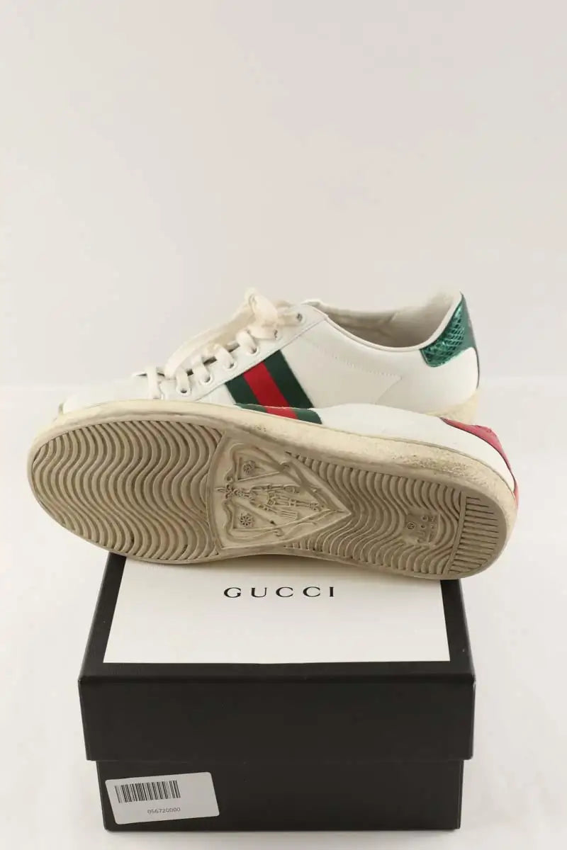 Baskets Gucci Blanc en Cuir