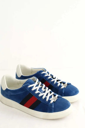 Baskets Gucci Bleu en Tissu