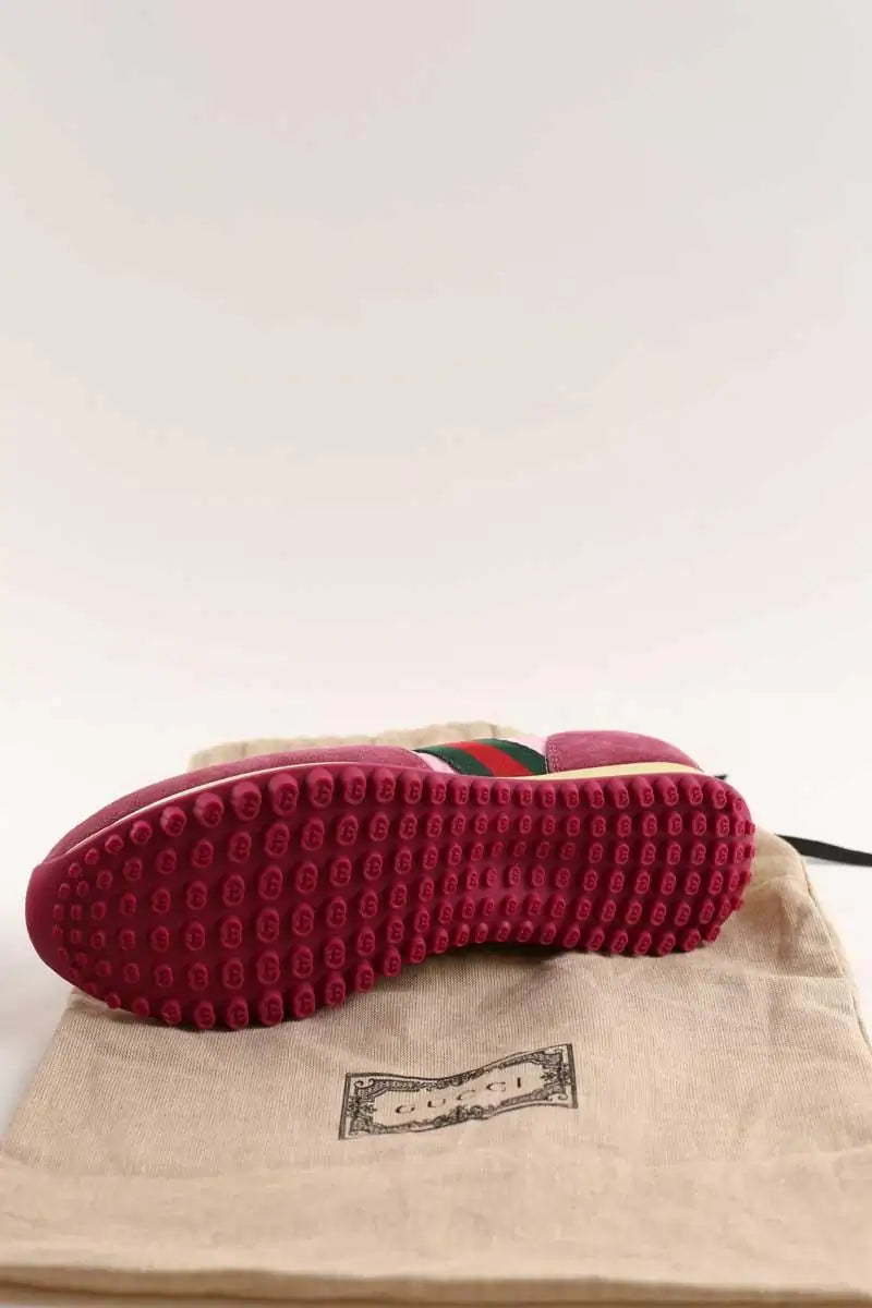 Baskets Gucci Re-motion Rose en Daim
