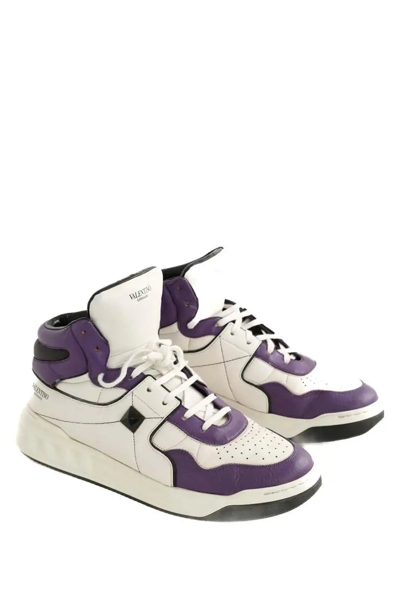 Baskets hautes Valentino Blanc en Cuir