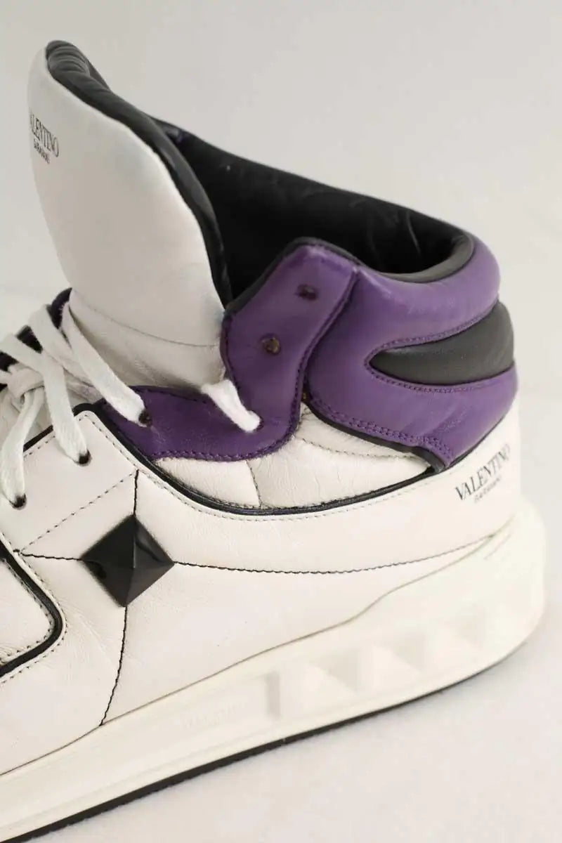 Baskets hautes Valentino Blanc en Cuir