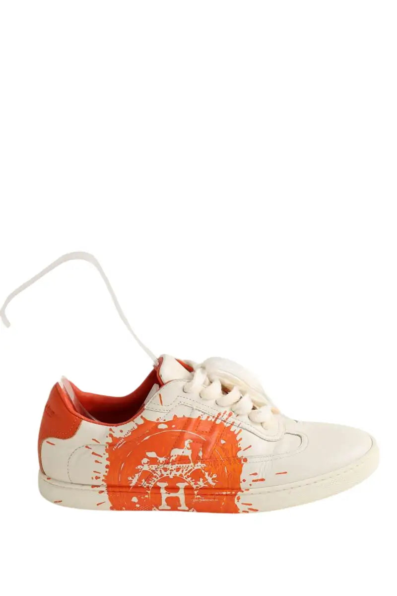 Baskets Hermès basket Hermès Quicker en cuir Blanc en Cuir, taille 37 - Seconde Main
