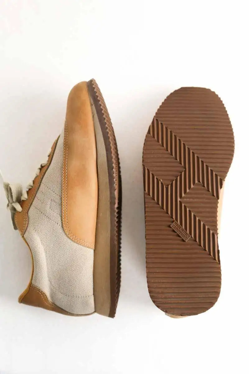 Baskets Hermès Quick H Beige en Cuir