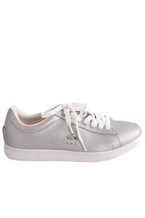 Baskets Lacoste Argent en Cuir, taille 37 - Seconde Main