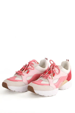 Baskets Michael Kors Rose en Cuir