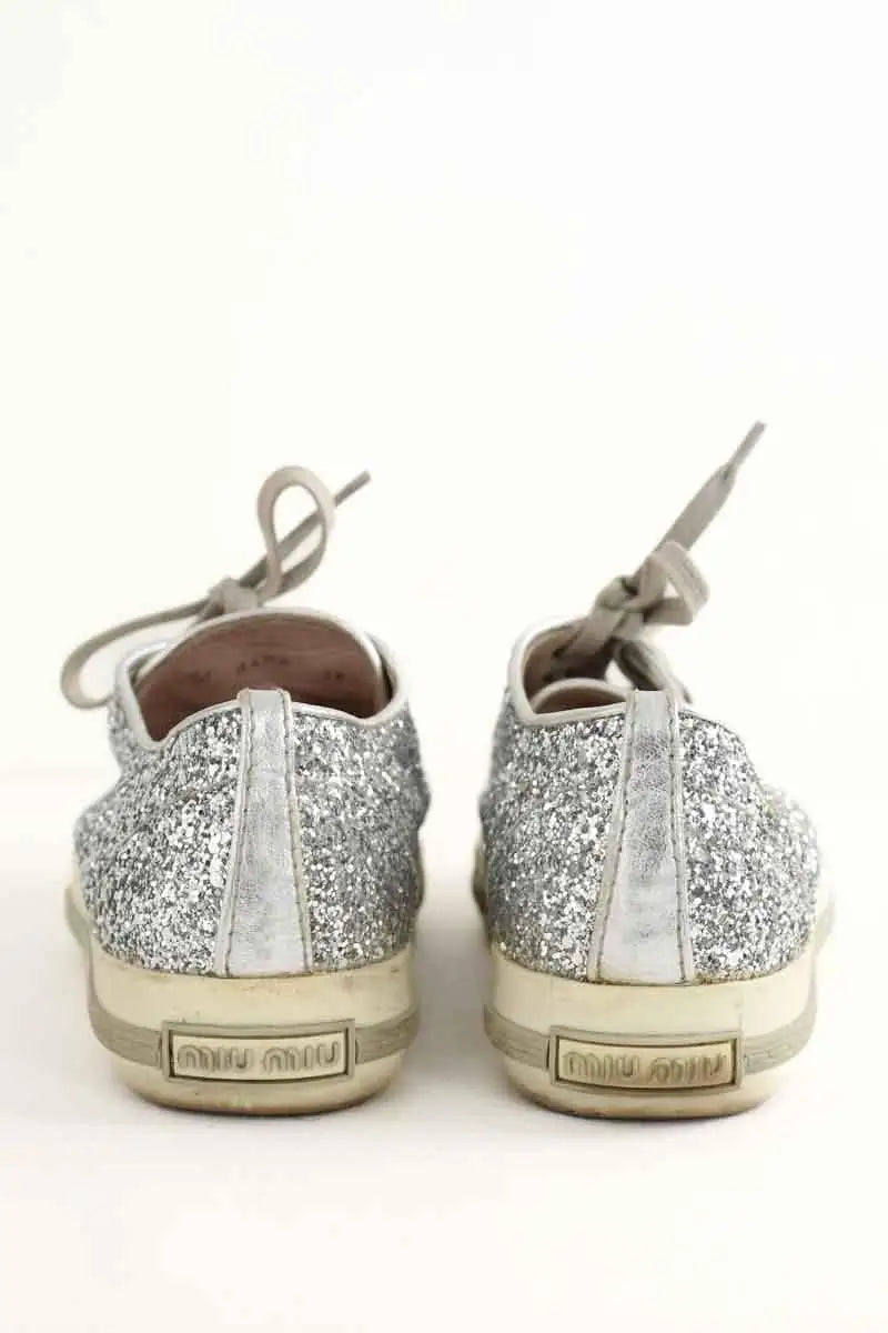 Baskets Miu Miu Argent en Paillettes