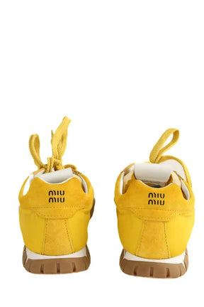 Baskets Miu Miu Basket Tyre  Jaune en Tissu